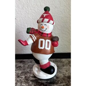 TEXAS LONGHORN 9" SNOWMAN ACTION FIGURE HOLDING FOOTBALL‎ 00 ON JERSEY